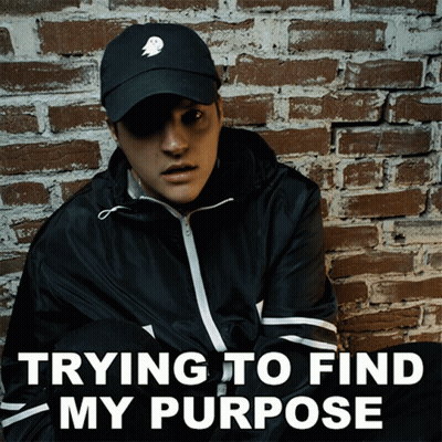 Man Standing Before Brick Wall Trying To Find Purpose GIF