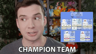 Man Standing Before Champion Team Sign GIF
