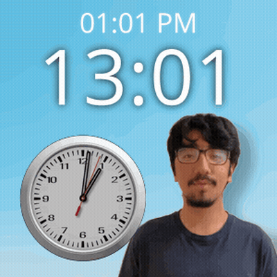 Man Standing Before Clock Saying 1301 GIF