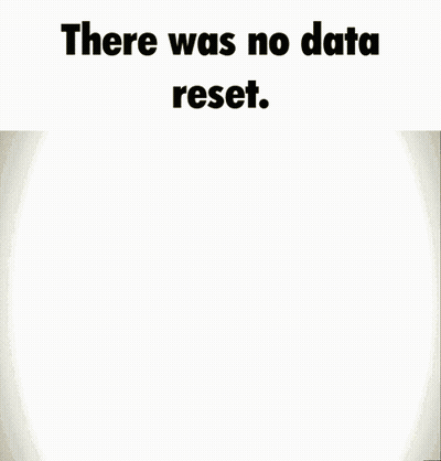 Man Standing Before Glowing Object Saying There Was No Data Reset GIF