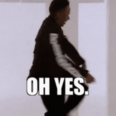 Man Standing Before Oh Yes Wall GIF