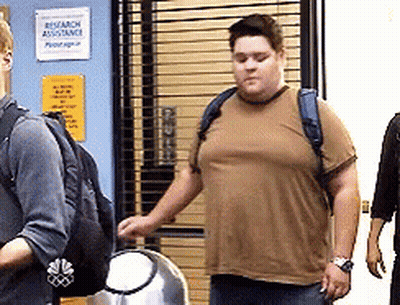 Man Standing Before Research Assistance Sign GIF