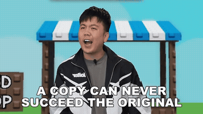 Man Standing Before Sign Copy Never Succeeds Original GIF