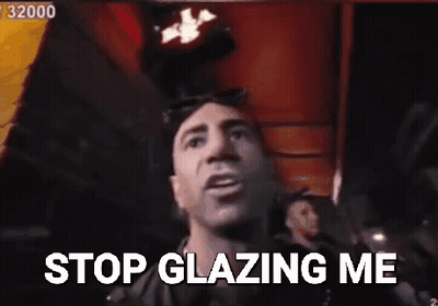 Man Standing Before Stop Glazing Me Sign GIF