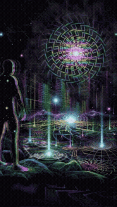 Man Standing Before Swirl Of Light GIF