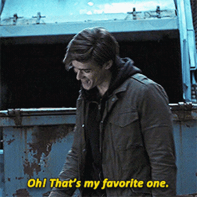 Man Standing By Dumpster Saying Oh That's My Favorite One GIF