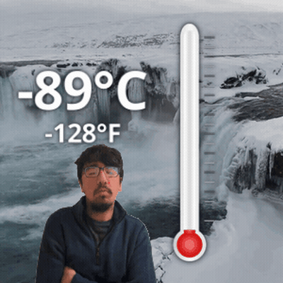 Man Standing By Thermometer 19 Degrees Celsius GIF