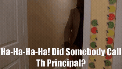 Man Standing In Doorway With Ha Ha Ha GIF