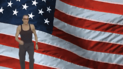 Man Standing In Front Of American Flag GIF