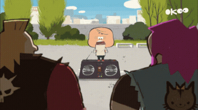 Man Standing In Front Of Boombox Saying Ok GIF