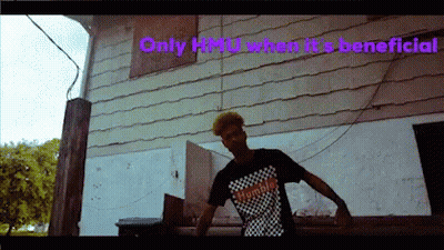 Man Standing In Front Of Building Only Hmu When It's Beneficial GIF