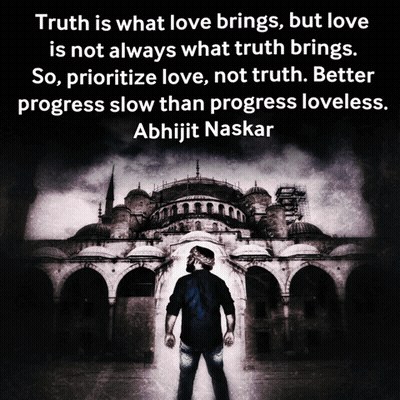 Man Standing In Front Of Building With Quote By Abhijit Naskar GIF