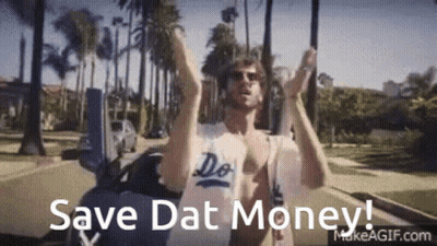 Man Standing In Front Of Car Saying Save Dat Money GIF