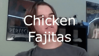 Man Standing In Front Of Chicken Fajitas Sign GIF