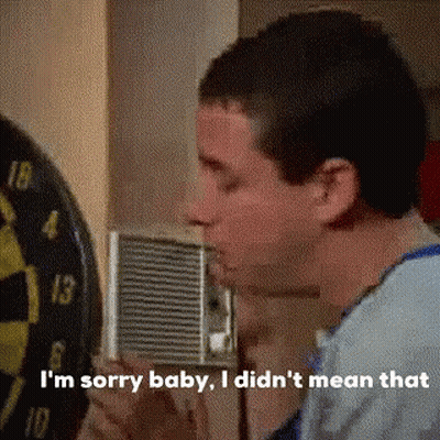 Man Standing In Front Of Clock Saying I'm Sorry Baby I Didn't Mean That GIF