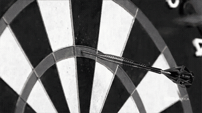 Man Standing In Front Of Dart Board Saying Unicorn GIF