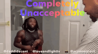 Man Standing In Front Of Door Saying Completely Unacceptable GIF