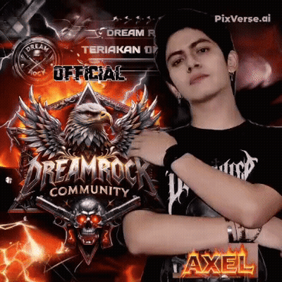 Man Standing In Front Of Dreamrock Community Logo GIF