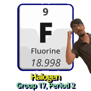 Man Standing In Front Of Fluorine Sign Sticker