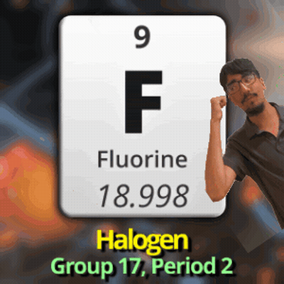 Man Standing In Front Of Fluorine Sign GIF