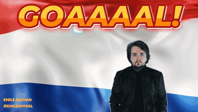 Man Standing In Front Of Goal Flag GIF