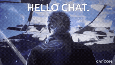 Man Standing In Front Of Hello Chat Screen GIF