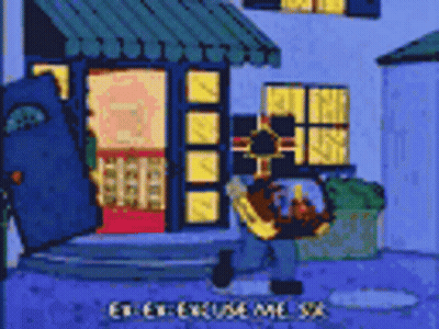 Man Standing In Front Of House Saying Excuse Me GIF