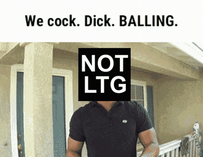 Man Standing In Front Of House With Sign We Cock Dick Balling GIF