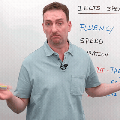 Man Standing In Front Of IELTS Speak Whiteboard GIF