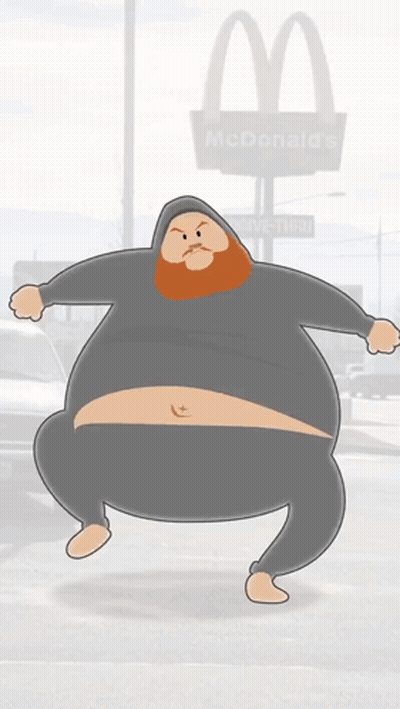 Man Standing In Front Of McDonald's Sign GIF