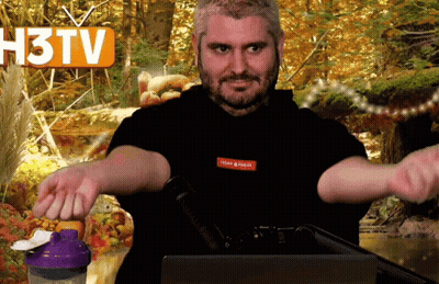 Man Standing In Front Of Microphone H3TV Logo GIF