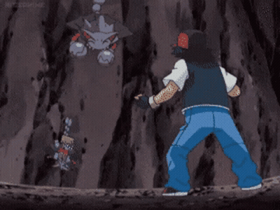 Man Standing In Front Of Monster Pokemon GIF