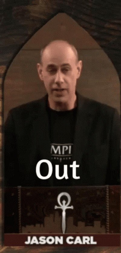 Man Standing In Front Of Out Sign GIF