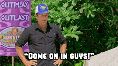 Man Standing In Front Of Outplay Outlast Sign GIF