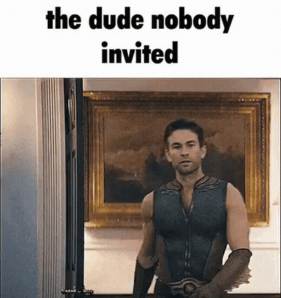 Man Standing In Front Of Painting The Dude Nobody Invited GIF