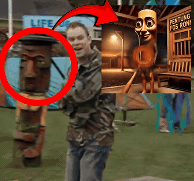 Man Standing In Front Of Pentong Fos Rum Sign GIF