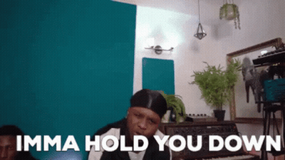Man Standing In Front Of Piano Saying Imma Hold You Down GIF