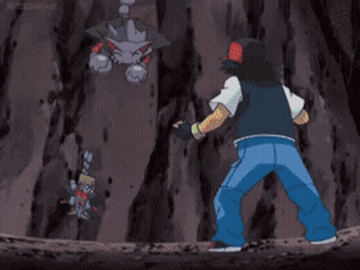 Man Standing In Front Of Pokemon Monster GIF