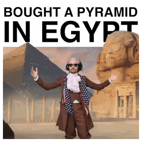 Man Standing In Front Of Pyramid Poster Sticker