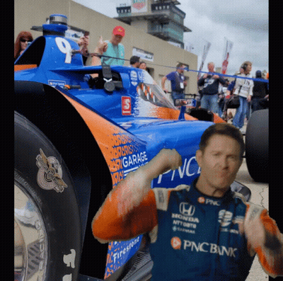 Man Standing In Front Of Race Car GIF