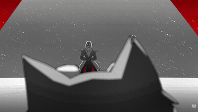 Man Standing In Front Of Red Curtain GIF