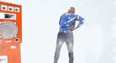 Man Standing In Front Of Red Speaker GIF