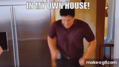 Man Standing In Front Of Refrigerator Saying In My Own House GIF