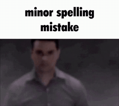 Man Standing In Front Of Screen Saying Minor Spelling Mistake GIF