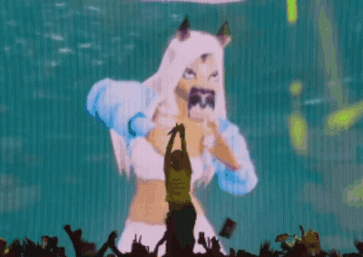 Man Standing In Front Of Screen With Woman GIF