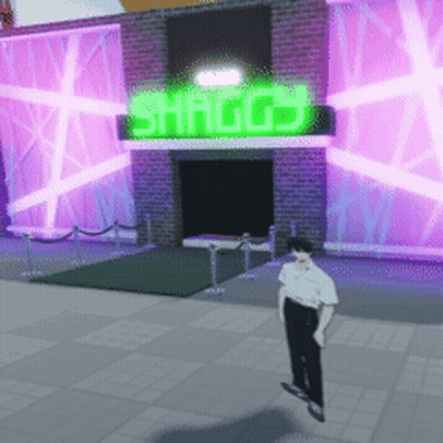 Man Standing In Front Of Shaggy Building GIF