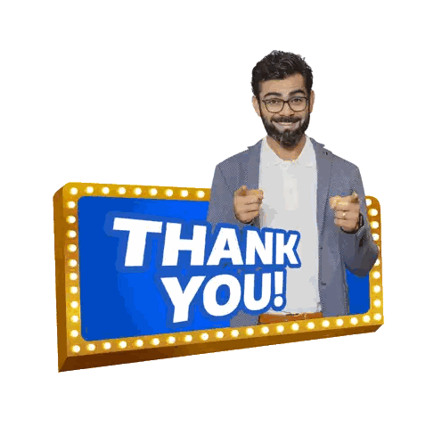 Man Standing In Front Of Thank You Sign Sticker