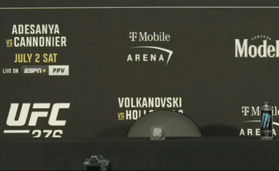 Man Standing In Front Of UFC Sign GIF