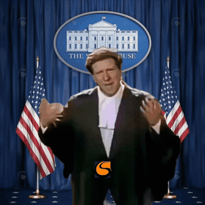 Man Standing In Front Of White House Sign GIF