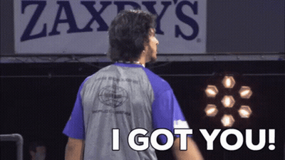 Man Standing In Front Of Zaxby's Sign Says I Got You GIF